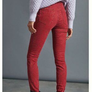 NWT, Anthropologie Pilcro High Rise Denim Flocked Cotton Leggings/Jeggings